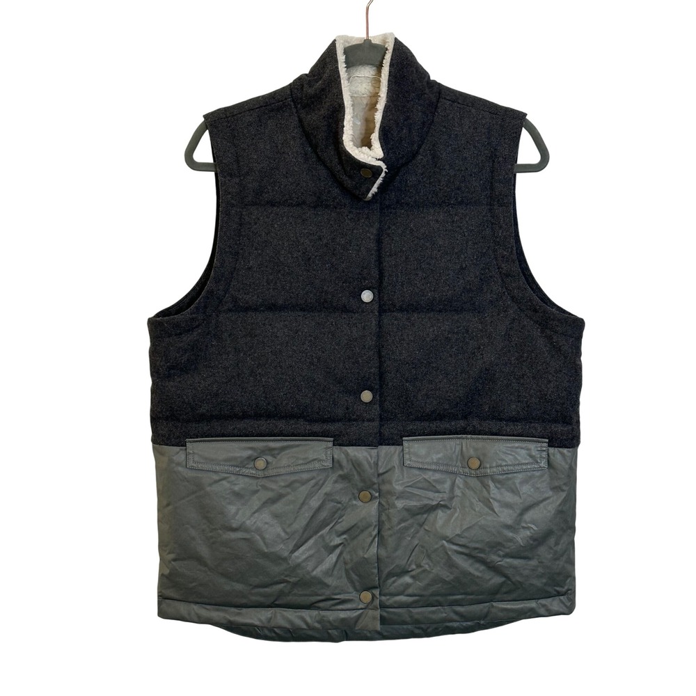 Carve Designs Zane Wool Down Filled Puffer‎ Vest Size M Gray Green Casual Travel